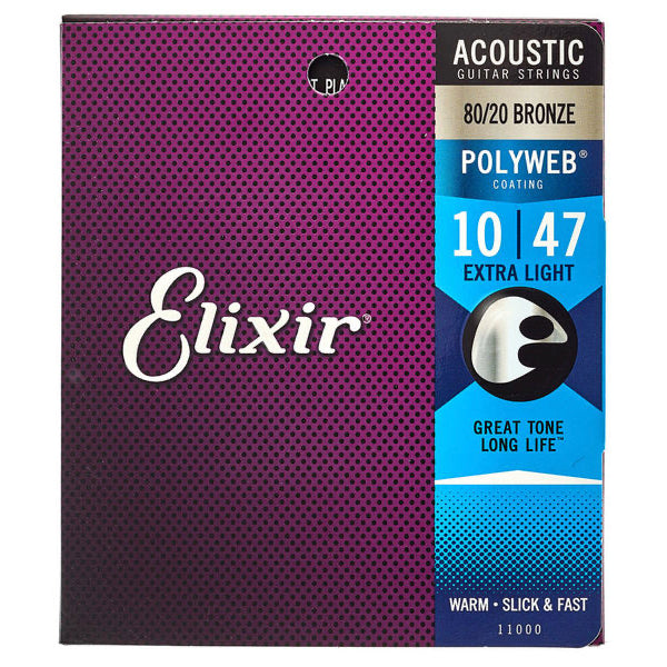 Set de cuerdas Elixir Polyweb para Guitarra Acústica, Light .010 - .047-1