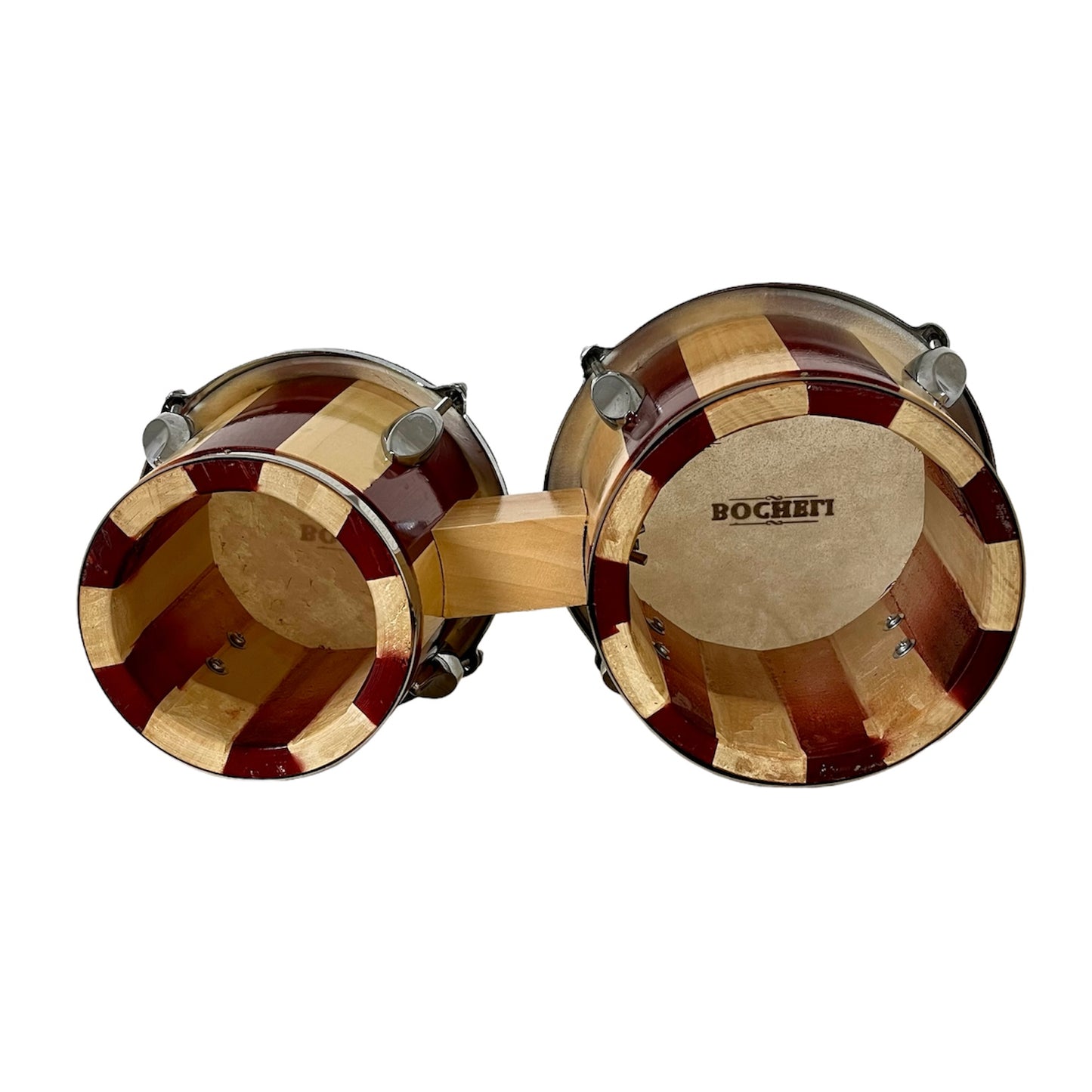 Bongo Bocheli de 7" x 8", natural y vino tinto-3