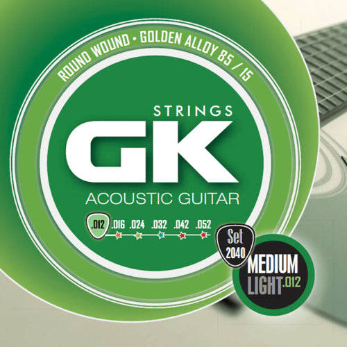 Set de cuerdas GK para Guitarra Acústica, Light .012 - .052-1