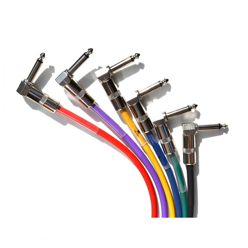 Cable para pedales JOYO de 6.3 mm a 6.3 mm mono de 13 cm, 6 piezas-3