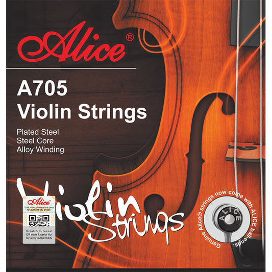 Set de Cuerdas cromadas Alice para Violín-1