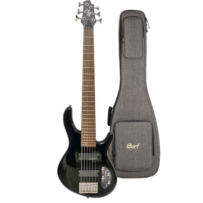 Bajo eléctrico activo de 6 cuerdas Cort Action VI Plus, Negro-2