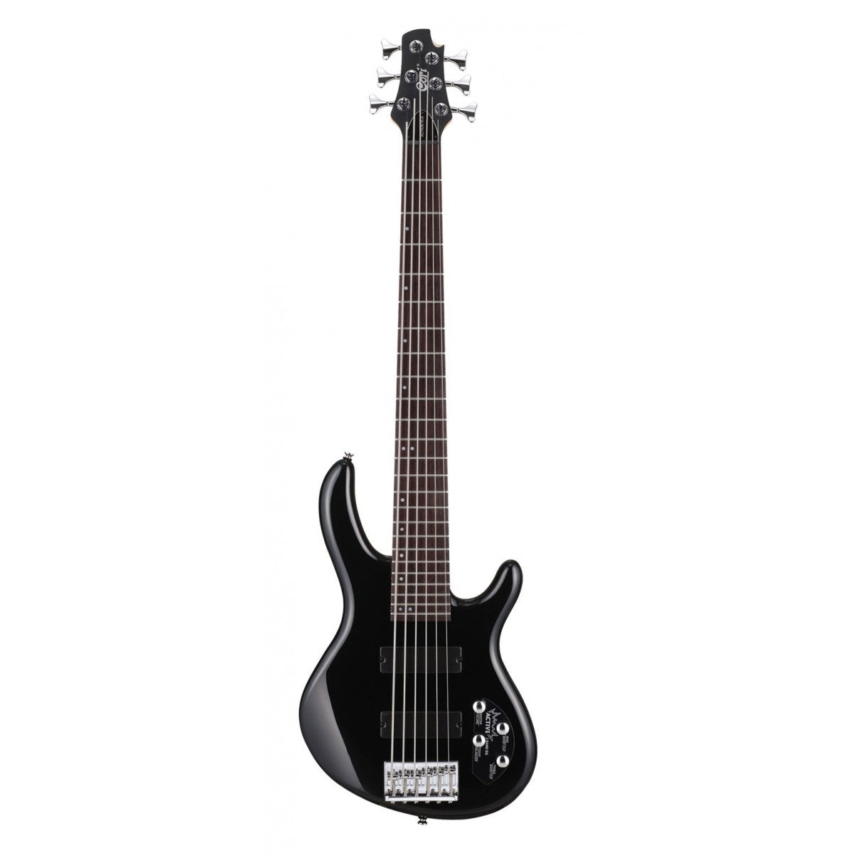 Bajo eléctrico activo de 6 cuerdas Cort Action VI Plus, Negro-1