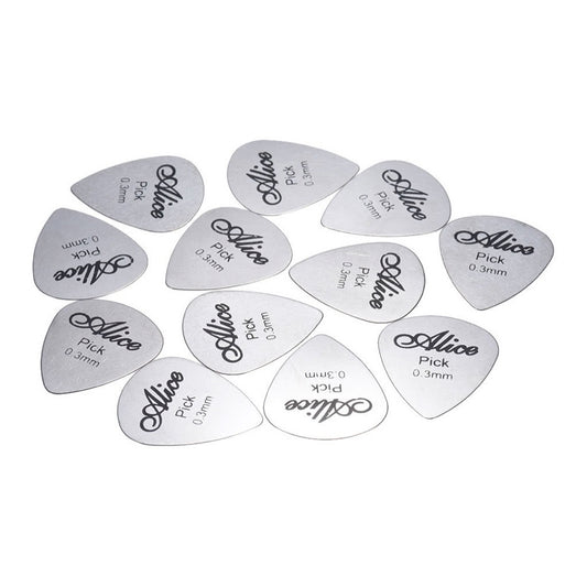 Set de 12 Púas de acero inoxidable Alice para Guitarra-1