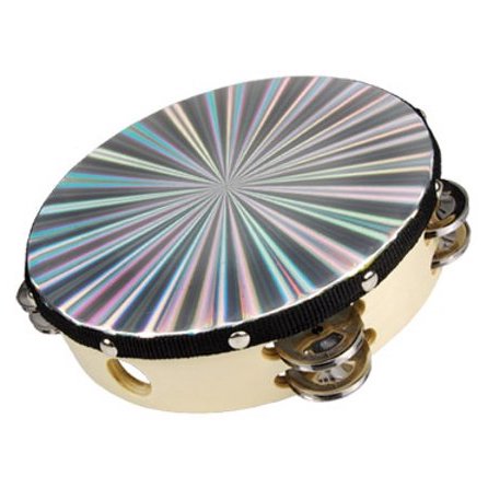 Pandereta Zebra Diamantado, blanco de 20 cm-1