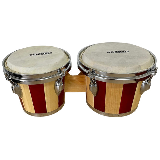 Bongo Bocheli de 7" x 8", natural y vino tinto-1