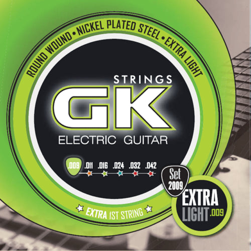 Set de cuerdas GK para Guitarra Eléctrica, Extra Light .009 - .042-1