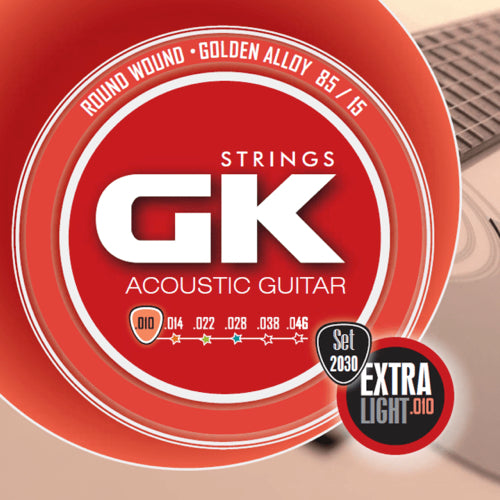 Set de cuerdas GK para Guitarra Acústica, Extra Light .010 - .046-1