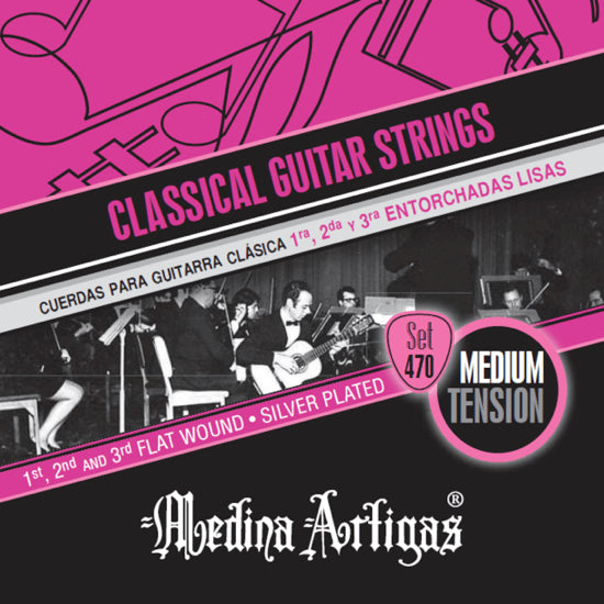 Set de cuerdas Medina Artigas para Guitarra Clásica Flat Entorchadas, Medium-1