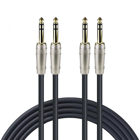 Cable de audio doble Zebra de 6.3 mm a 6.3 mm mono de 1.8 m-1