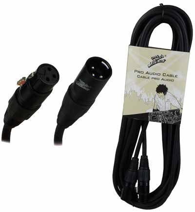 Cable para micrófono Zebra de XLR hembra a XLR macho calibre 24 de 7.5 m, negro