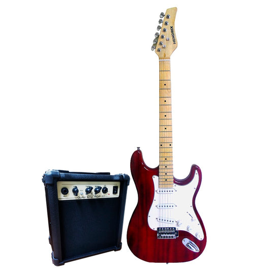 COMBO Guitarra Eléctrica Hendrix Tipo Stratocaster - Vino Tinto-1