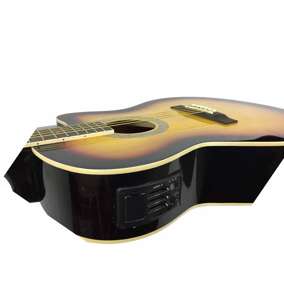 Guitarra Electro Acústica Valenciana 39 Marrón y Negro-3