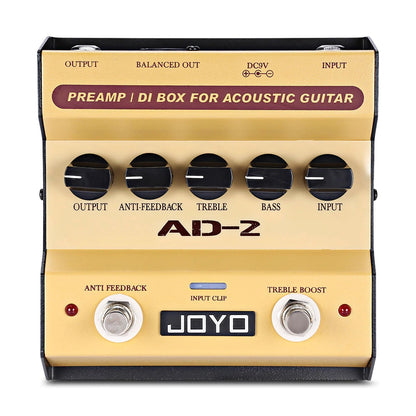 Pedal de efecto JOYO AD-2 con pre-amplificador para guitarra electro-acústica-1
