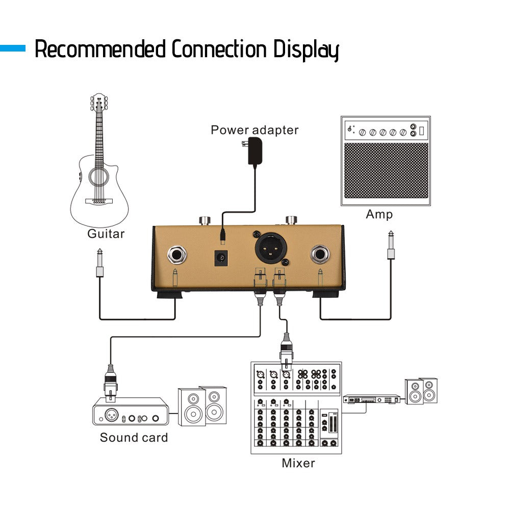 Pedal de efecto JOYO AD-2 con pre-amplificador para guitarra electro-acústica-3