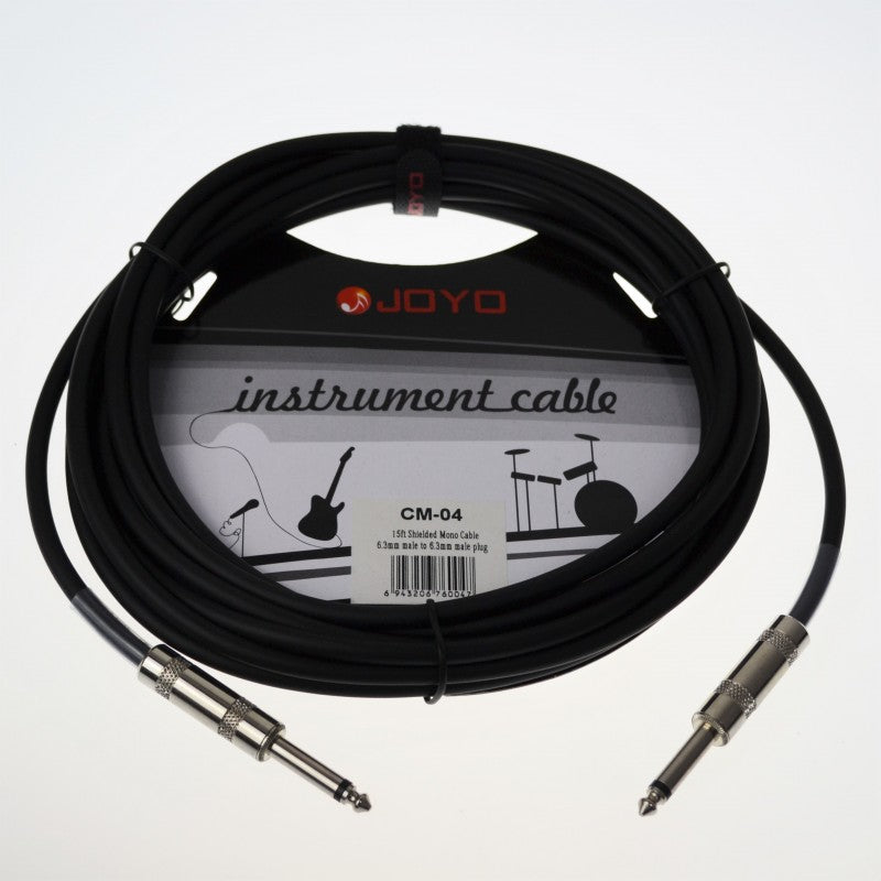 Cable para instrumentos JOYO de 6.3 mm a 6.3 mm mono de 4.5 m, negro