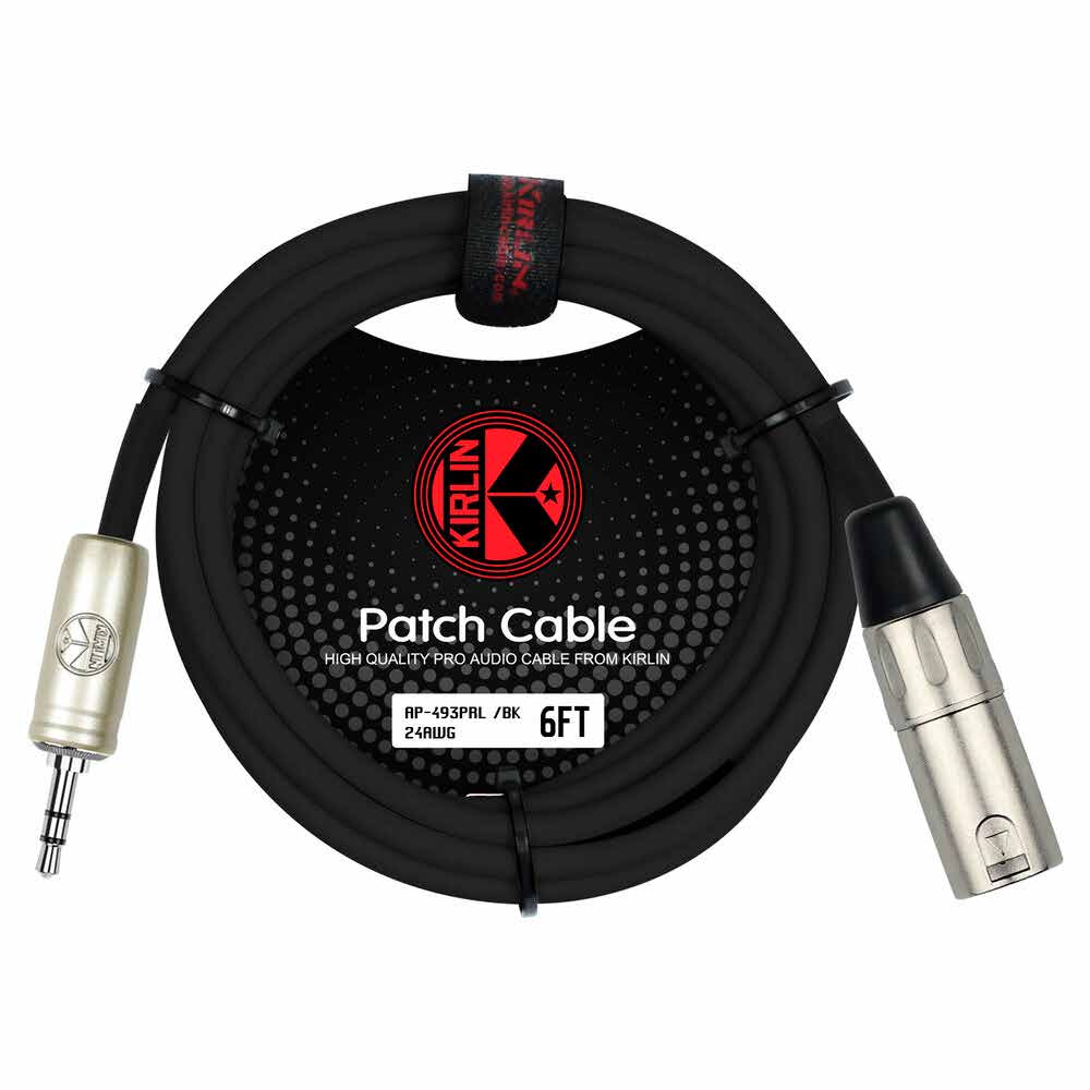 Cable de señal Kirlin XLR macho a 3.5mm estéreo - negro de 3 metros-1