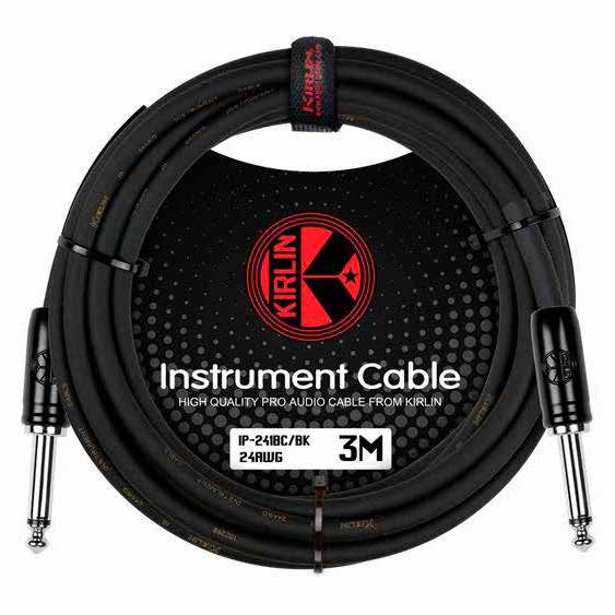 Cable para instrumento Kirlin calibre 24 PVC - conectores negros de 3 metros-1