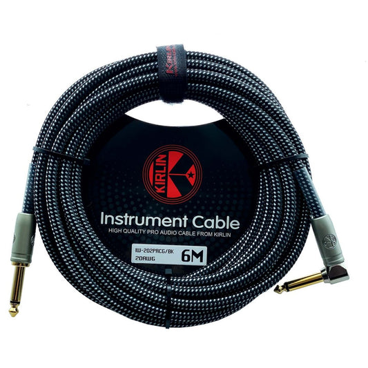 Cable para instrumento angulado Kirlin calibre 20 de tela - negro de 3 metros-1