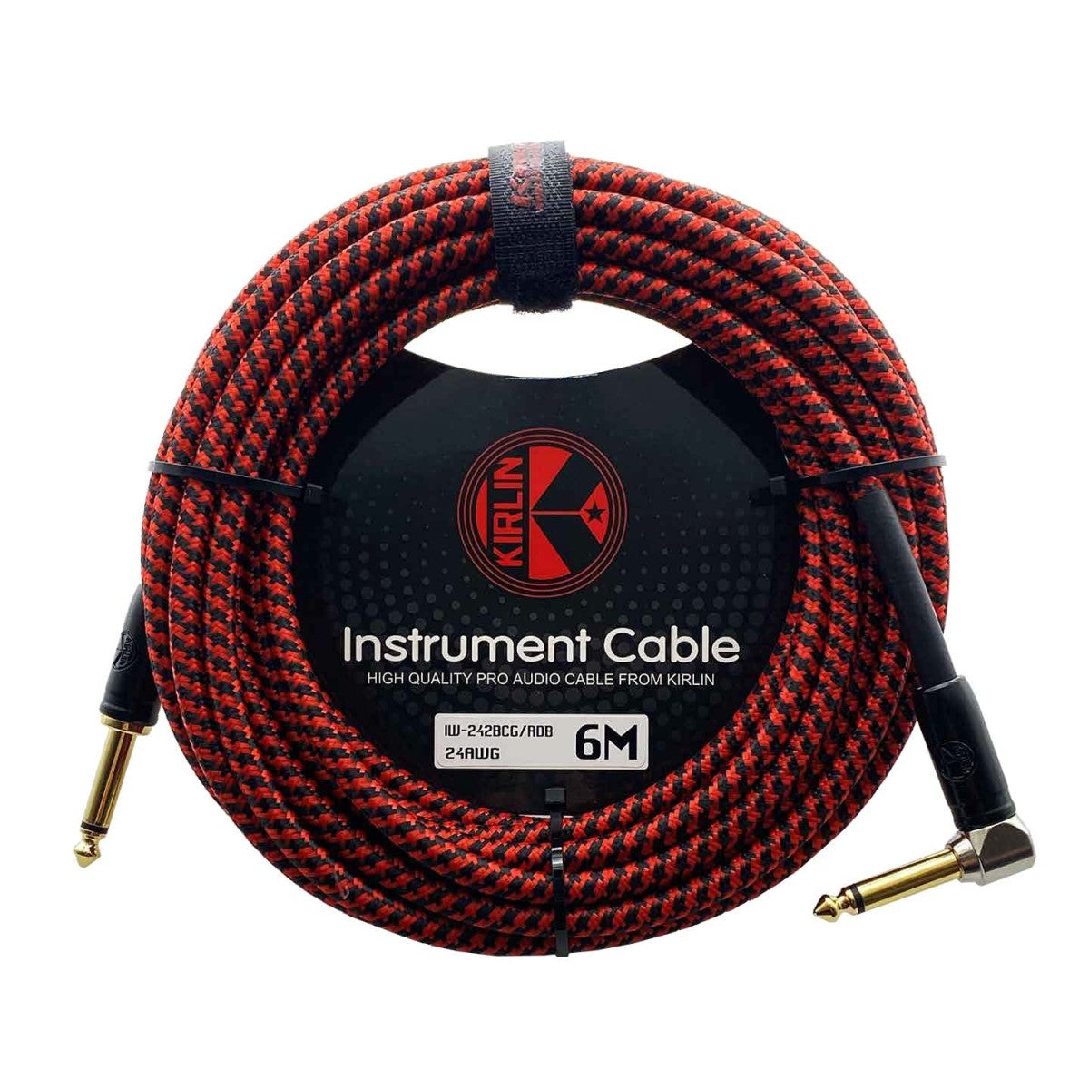 Cable para instrumento angulado Kirlin calibre 24 de tela - rojo de 3 metros-1
