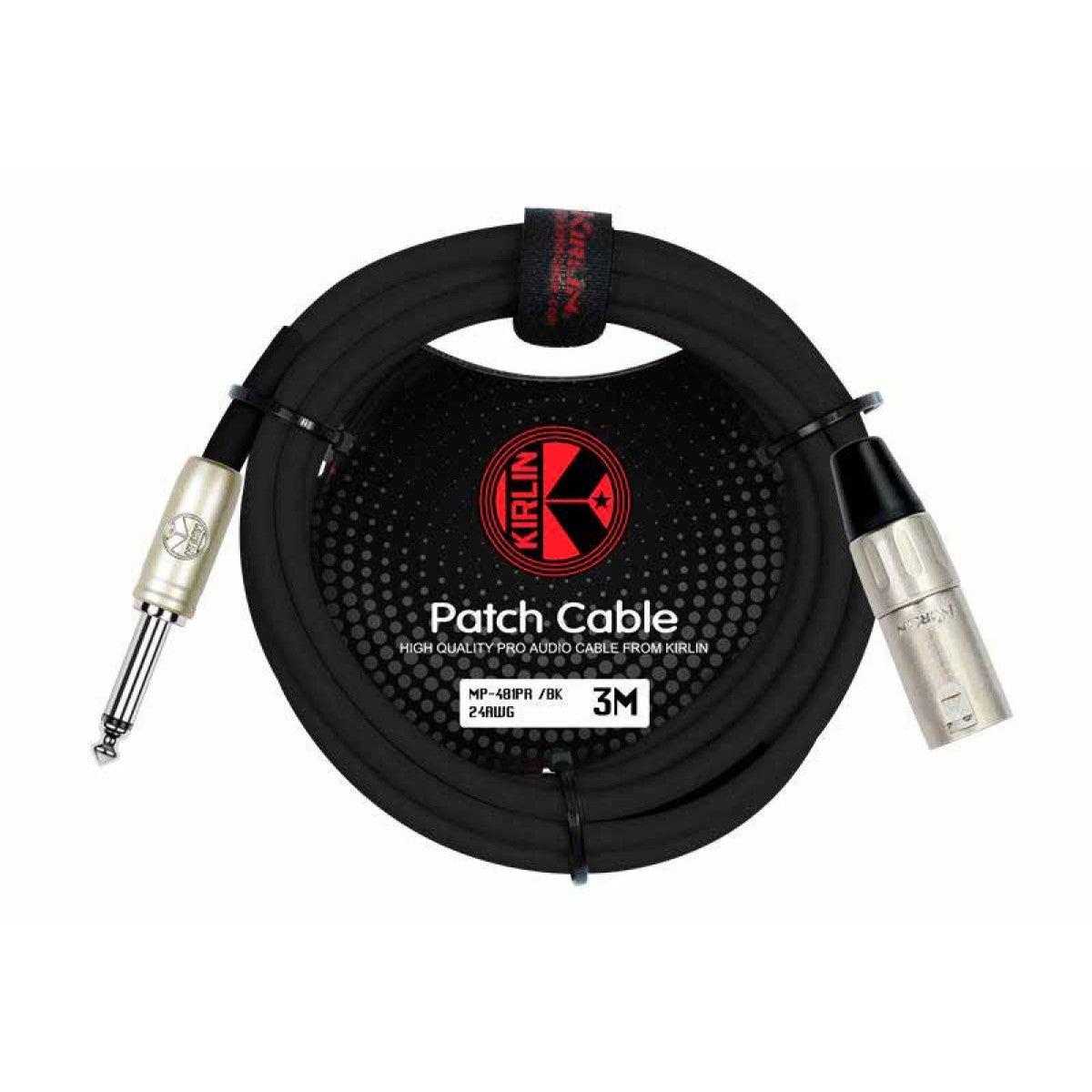 Cable de señal Kirlin XLR macho a 1/4 mono - negro de 3 metros-1