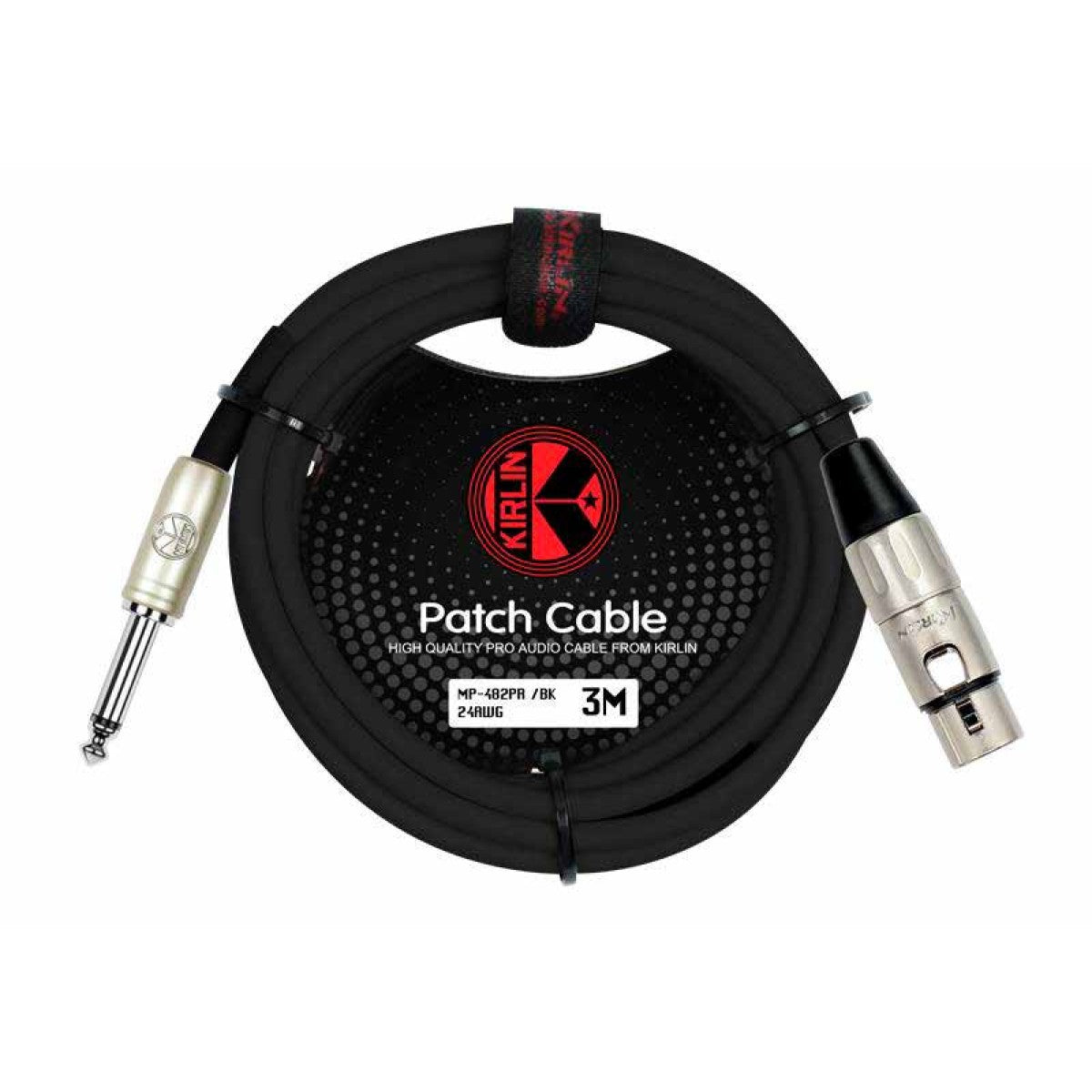 Cable de señal Kirlin XLR hembra a 1/4 mono - negro de 3 metros-1
