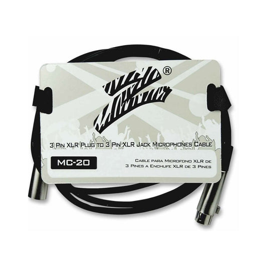Cable para micrófono Zebra de XLR hembra a XLR macho de 3.6 m