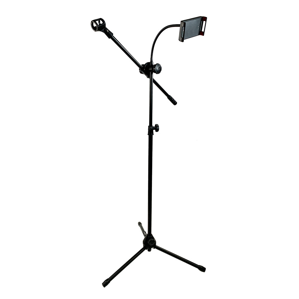 Pedestal Goliat para micrófono con soporte de celular-1