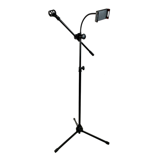 Pedestal Goliat para micrófono con soporte de celular-1