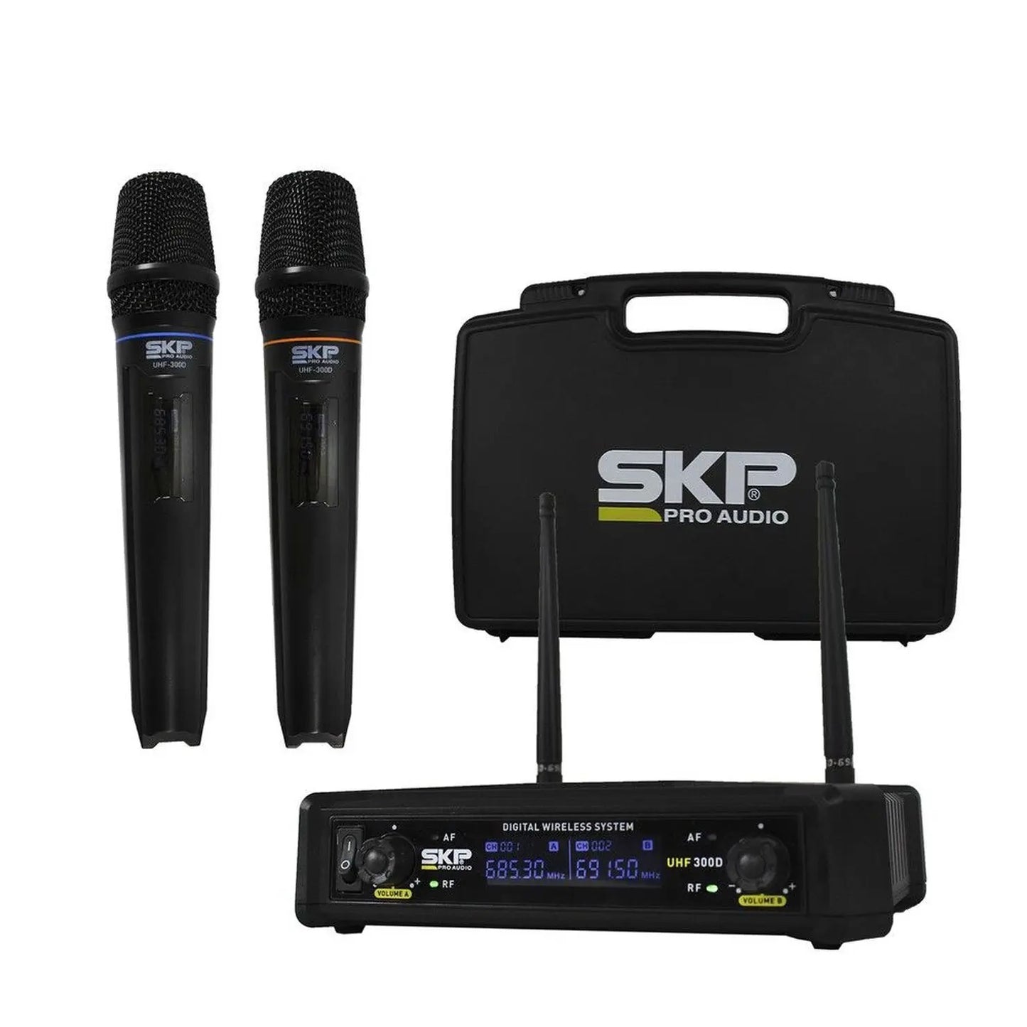 Set de micrófonos SKP UHF de 2 canales-1