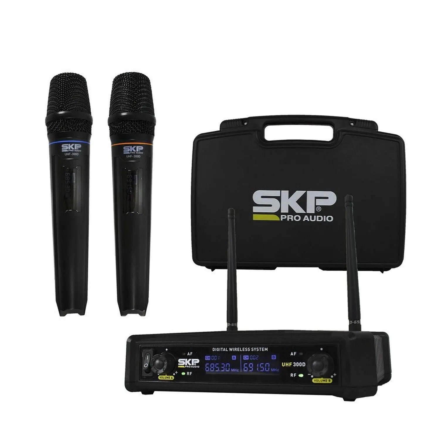 Set de micrófonos SKP UHF de 2 canales-1