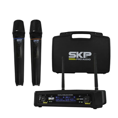 Set de micrófonos SKP UHF de 2 canales-1
