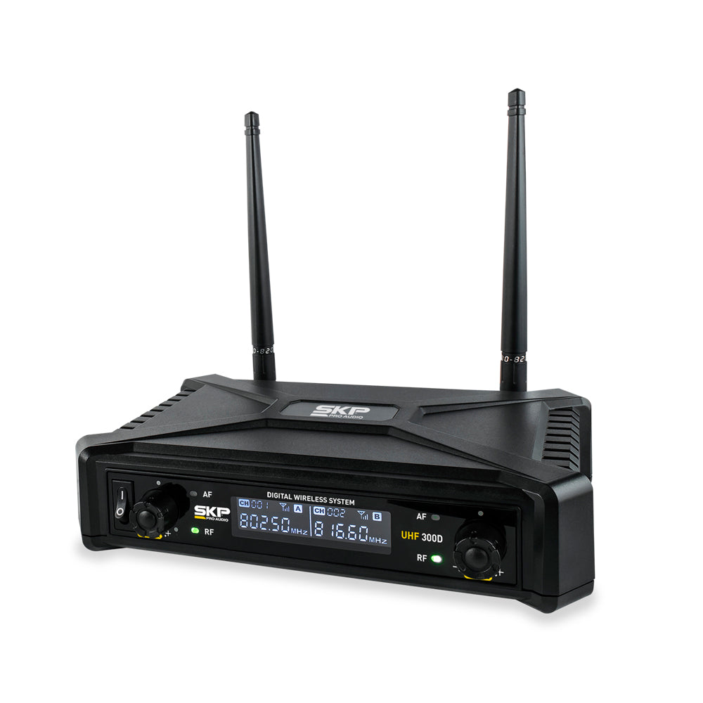Set de micrófonos SKP UHF de 2 canales-3
