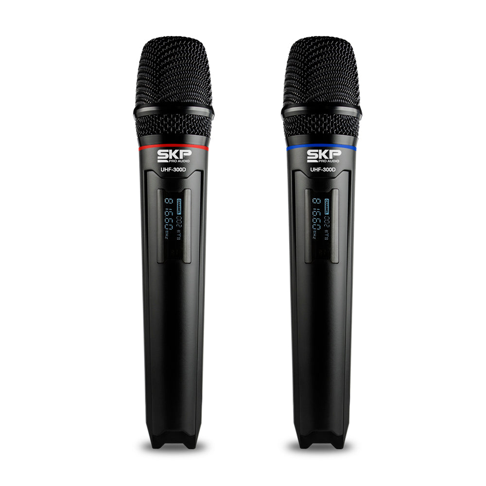 Set de micrófonos SKP UHF de 2 canales-2