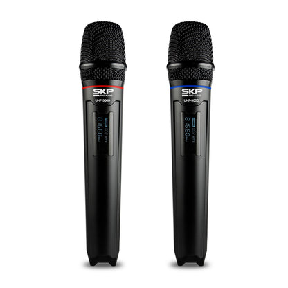 Set de micrófonos SKP UHF de 2 canales-2