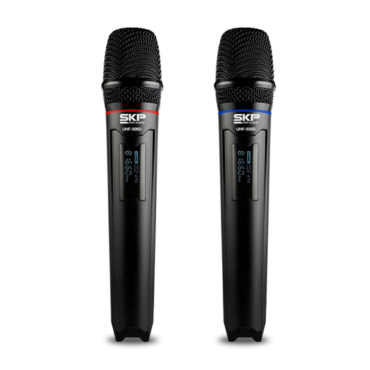 Set de micrófonos SKP UHF de 2 canales-2