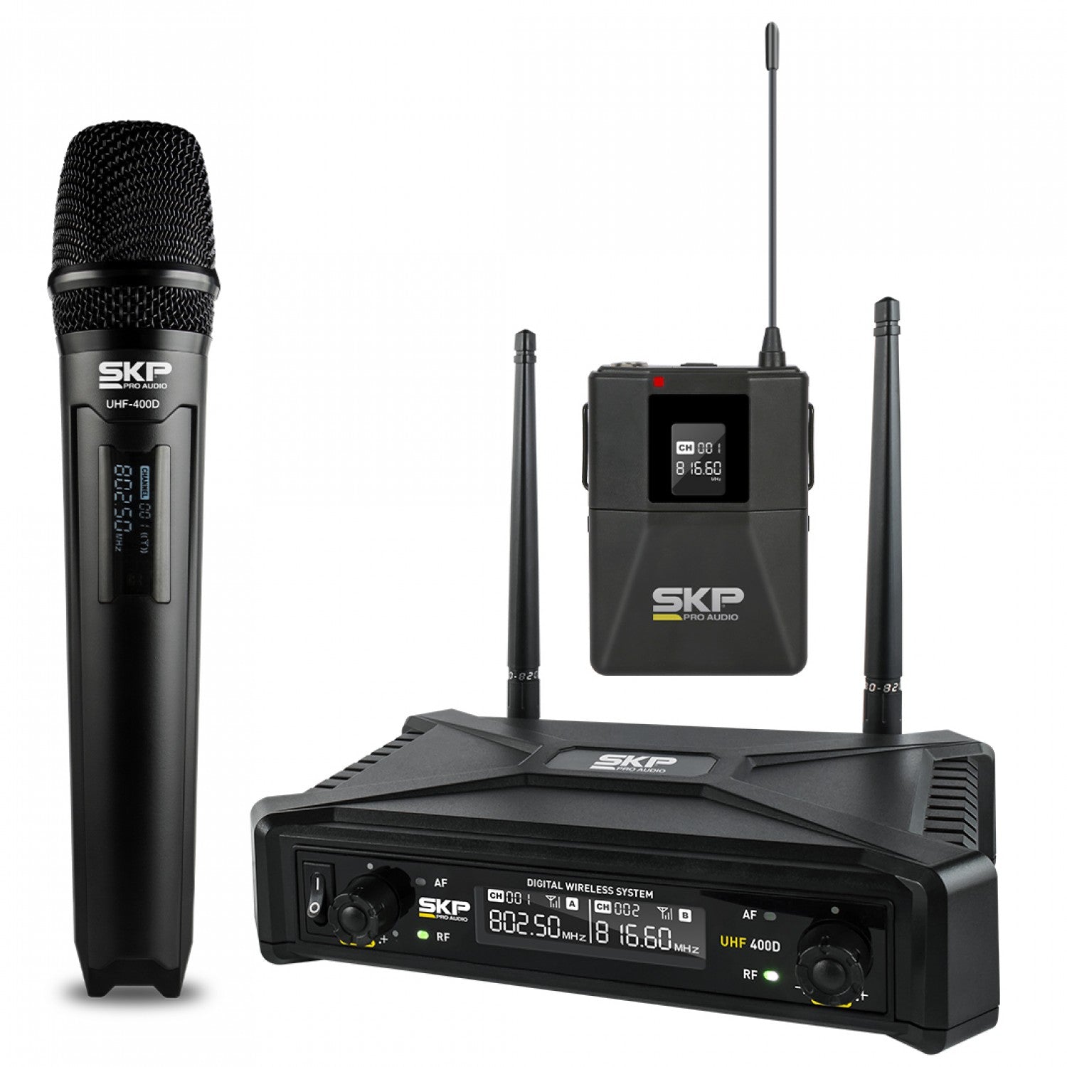 Micrófonos SKP UHF-400D 3 en 1 digital-1