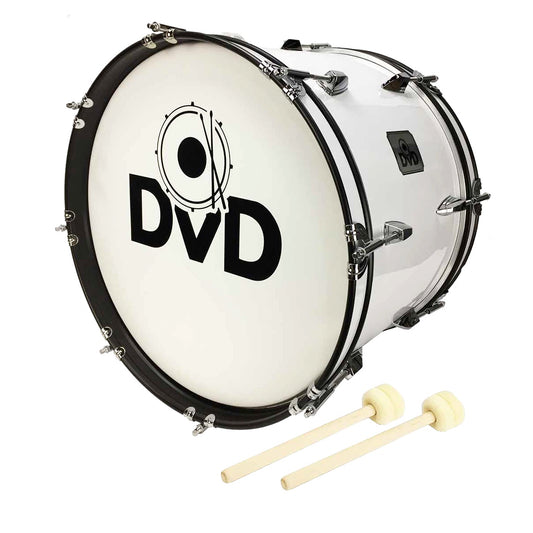Bombo DVD blanco de 18" x 10" con cincho y accesorios-1