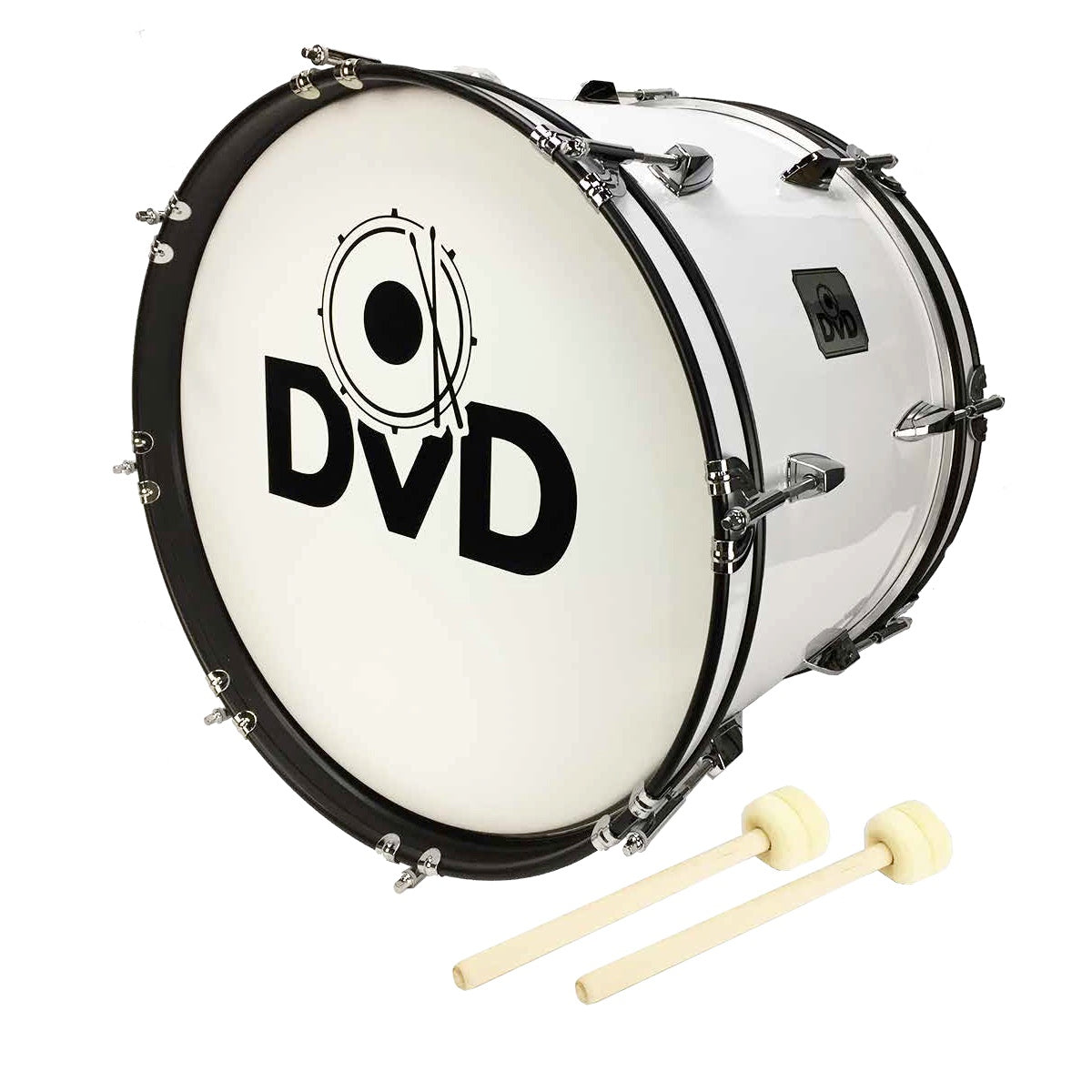 Bombo DVD blanco de 16" x 9" con cincho y accesorios-1