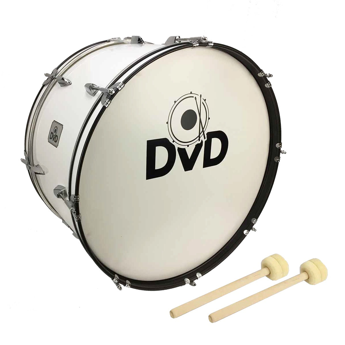 Bombo DVD blanco de 24" con cincho y accesorios-1