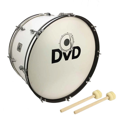 Bombo DVD blanco de 24" con cincho y accesorios-1