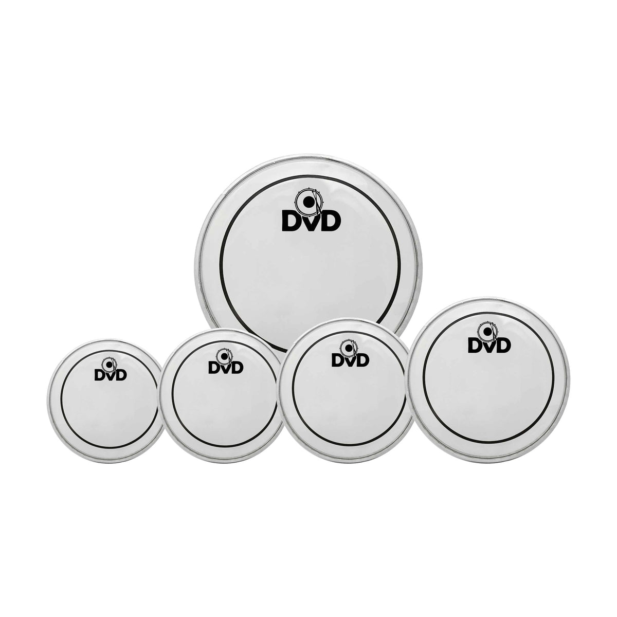 Set de 5 parches DVD de aceite transparentes para batería de 12" a 22"-1