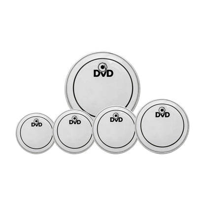 Set de 5 parches DVD de aceite transparentes para batería de 12" a 22"-1