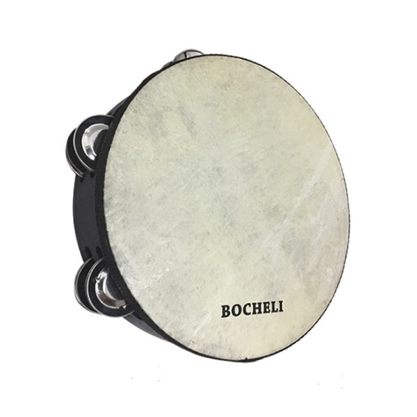 Pandereta Bocheli redonda, blanca de 20 cm-1