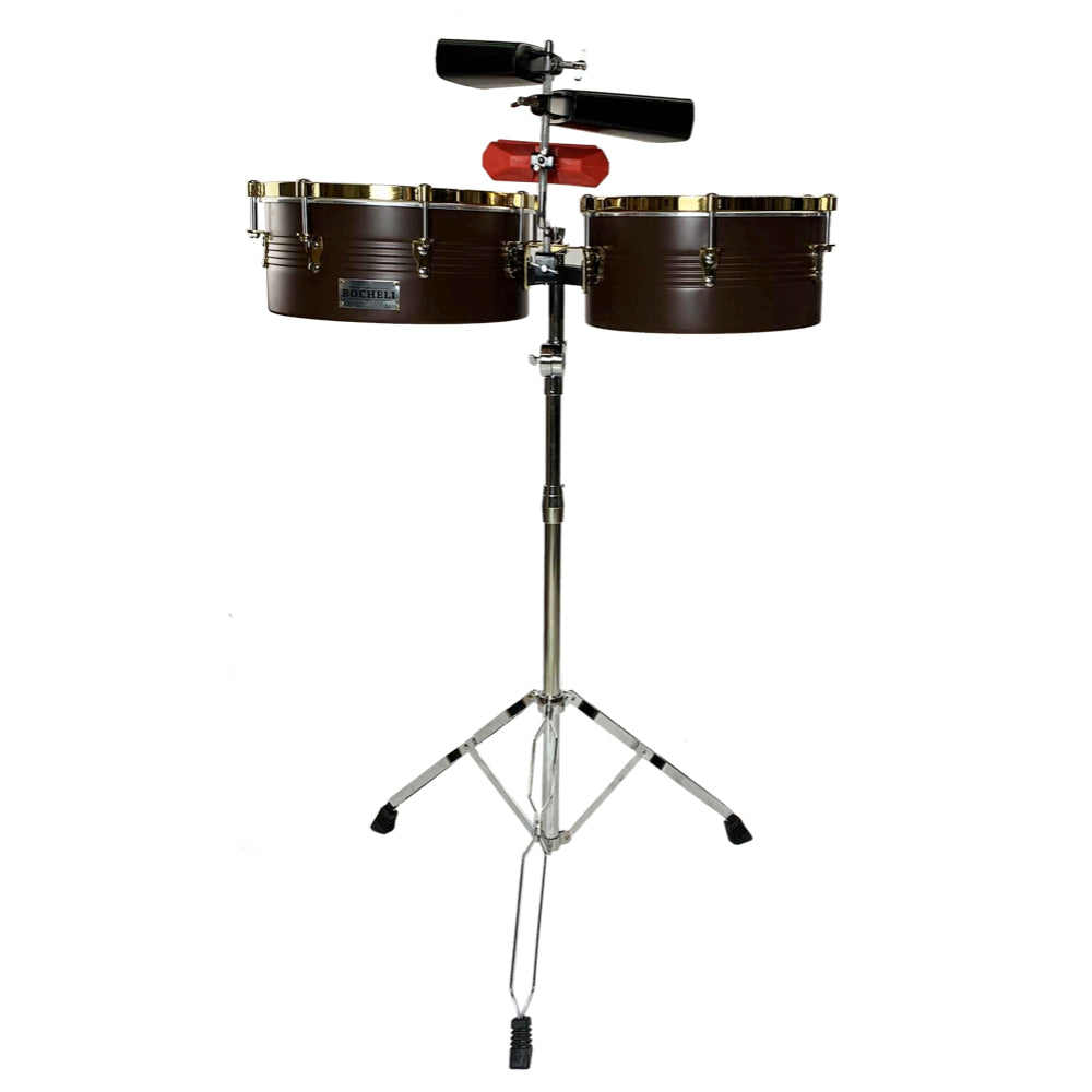 Timbal Bocheli 13" x 14 x 6" con cencerros café-1