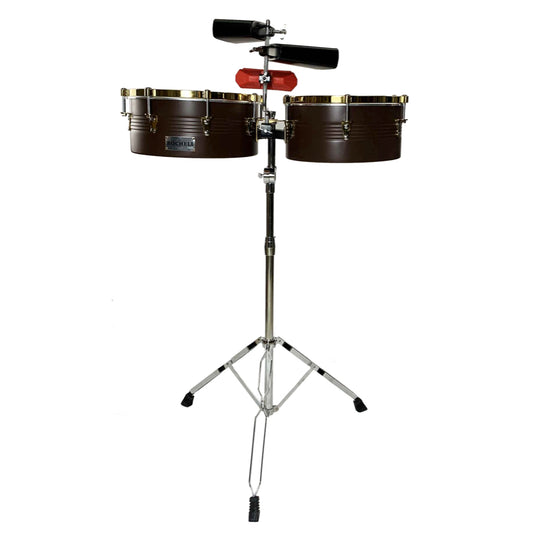 Timbal Bocheli 13" x 14 x 6" con cencerros café-1