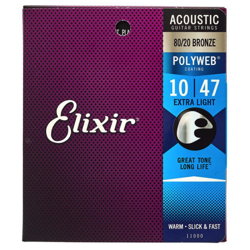 Set de cuerdas Elixir Polyweb para Guitarra Acústica, Light .010 - .047