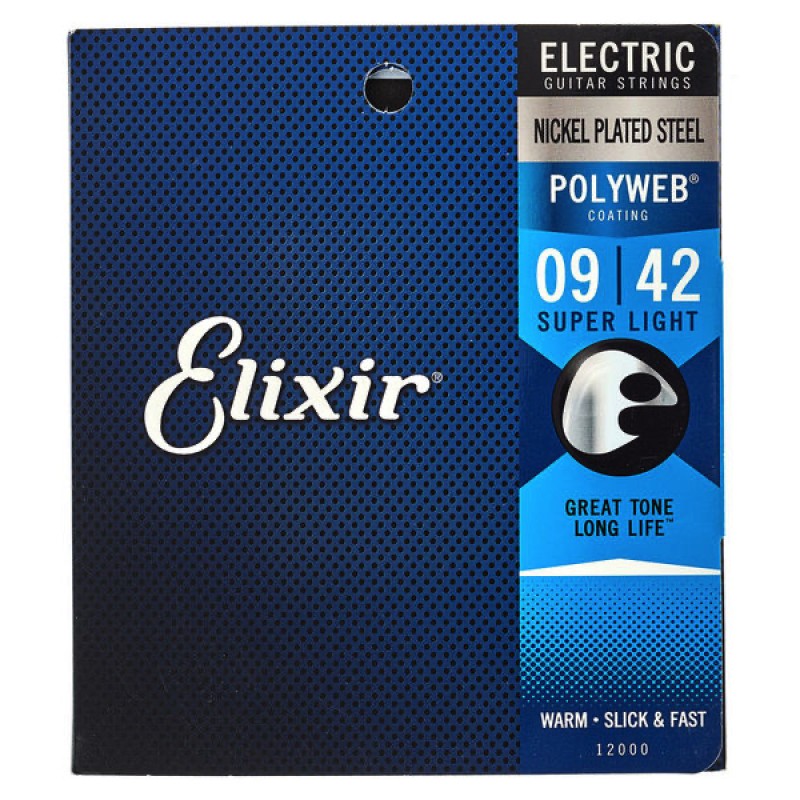 Set de cuerdas Elixir Polyweb para Guitarra Eléctrica, Extra Light .009 - .042