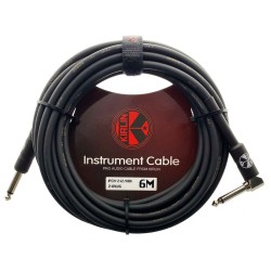 Cable para instrumento angulado Kirlin calibre 24 PVC - negro de 6 metros