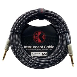 Cable para instrumento Kirlin calibre 20 de tela - negro de 6 metros